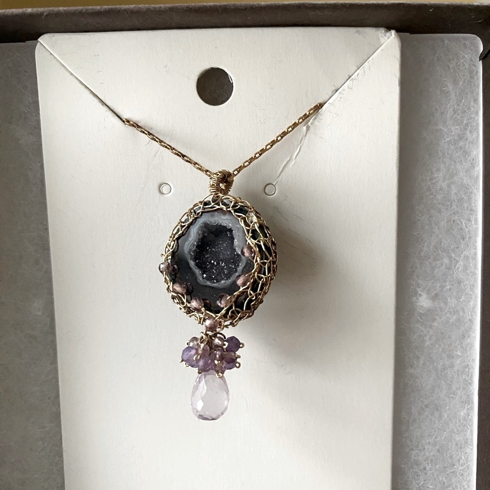 Remarkable Druzy and Amethyst Necklace